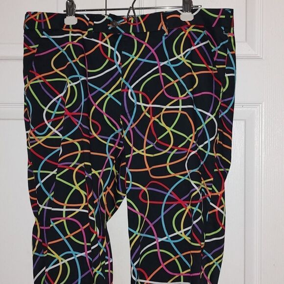 Loudmouth Technicolor Dream Men's Golf Pant  Black w/ multicolor Sz 40x34L  NWOT - Picture 3 of 8